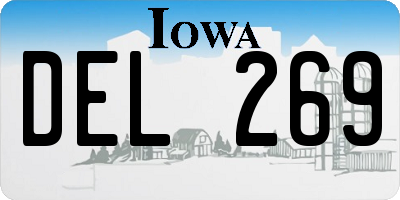 IA license plate DEL269