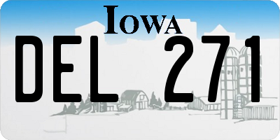 IA license plate DEL271