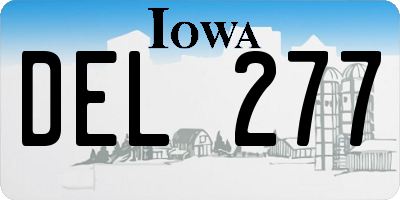 IA license plate DEL277