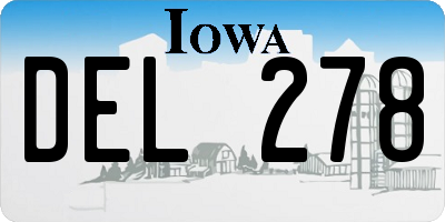 IA license plate DEL278