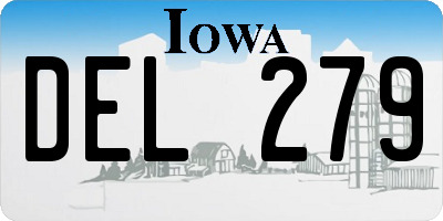 IA license plate DEL279
