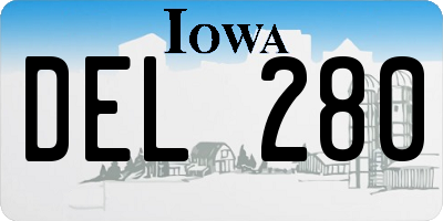 IA license plate DEL280