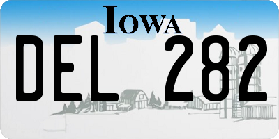 IA license plate DEL282