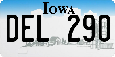 IA license plate DEL290