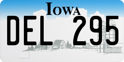 IA license plate DEL295