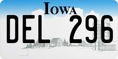 IA license plate DEL296