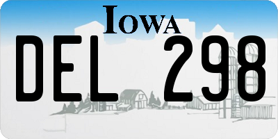 IA license plate DEL298