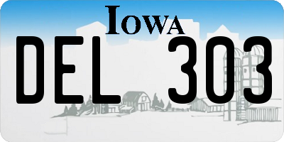 IA license plate DEL303