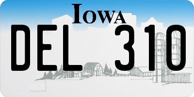 IA license plate DEL310