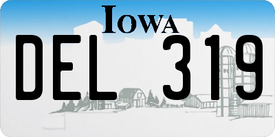 IA license plate DEL319