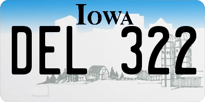 IA license plate DEL322