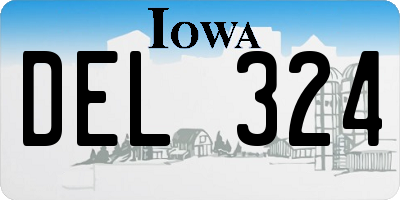 IA license plate DEL324