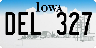 IA license plate DEL327