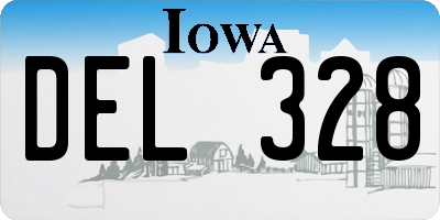 IA license plate DEL328