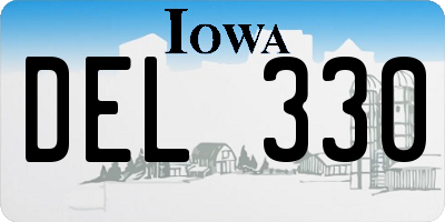 IA license plate DEL330