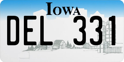 IA license plate DEL331