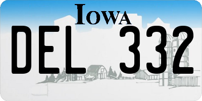 IA license plate DEL332