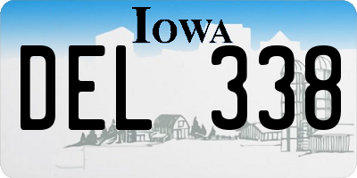 IA license plate DEL338