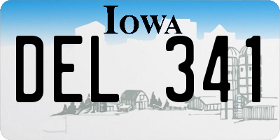 IA license plate DEL341