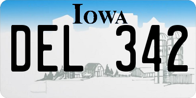 IA license plate DEL342