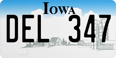 IA license plate DEL347