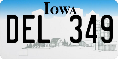 IA license plate DEL349