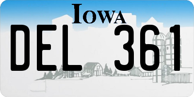 IA license plate DEL361