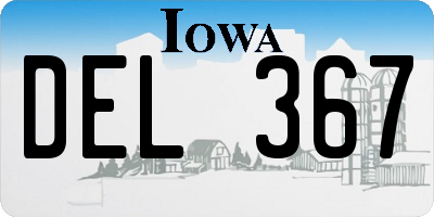 IA license plate DEL367