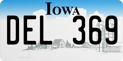 IA license plate DEL369