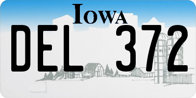 IA license plate DEL372