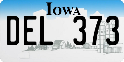 IA license plate DEL373