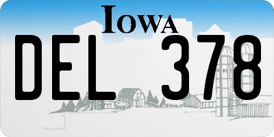 IA license plate DEL378