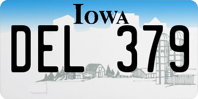 IA license plate DEL379