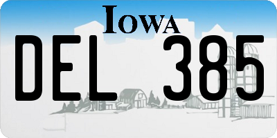 IA license plate DEL385