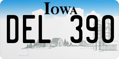 IA license plate DEL390