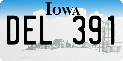 IA license plate DEL391