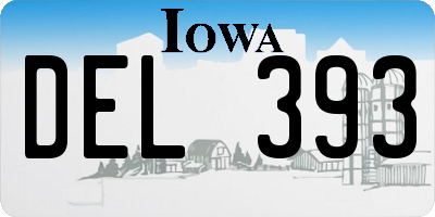 IA license plate DEL393