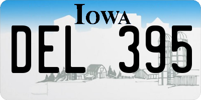 IA license plate DEL395