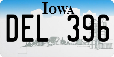 IA license plate DEL396