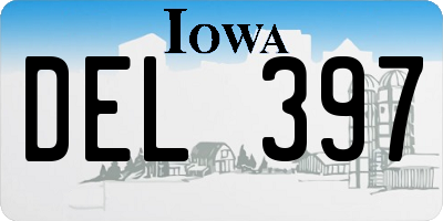 IA license plate DEL397