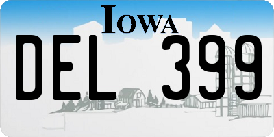 IA license plate DEL399