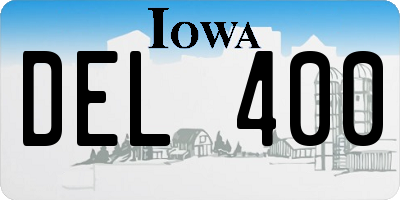 IA license plate DEL400