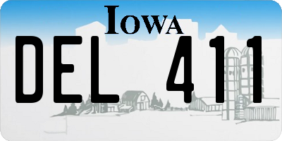 IA license plate DEL411