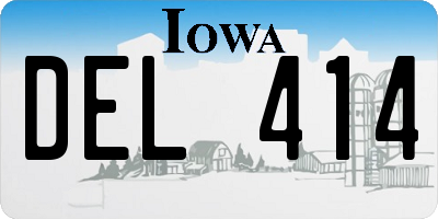 IA license plate DEL414