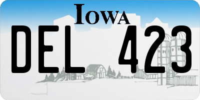 IA license plate DEL423