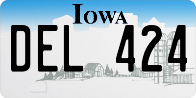 IA license plate DEL424