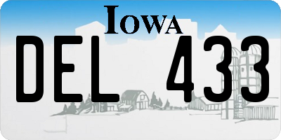 IA license plate DEL433