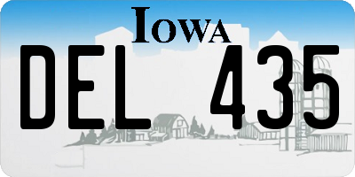 IA license plate DEL435