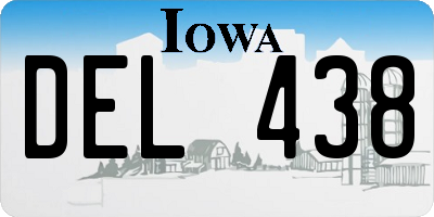 IA license plate DEL438