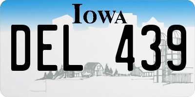 IA license plate DEL439
